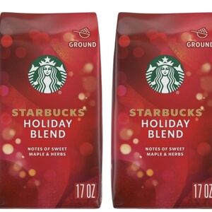 Starbucks Holiday Blend Medium Roast Ground Coffee 17 oz 2 Bags